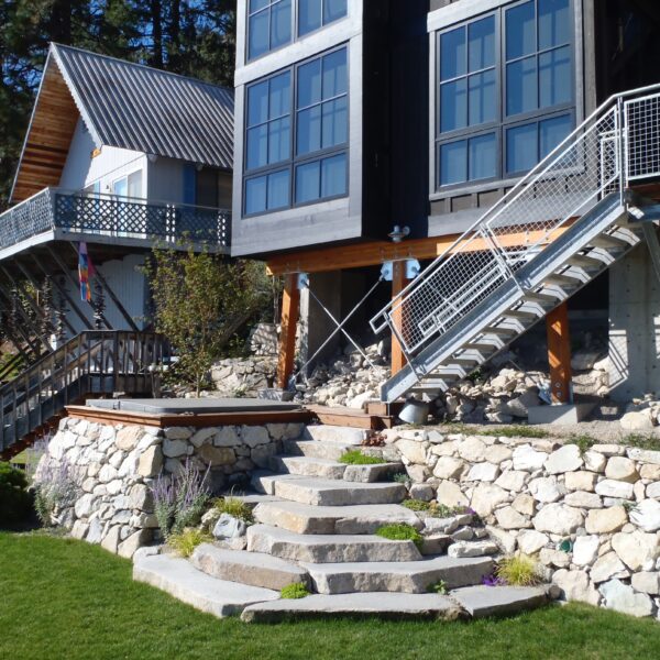 stone staircase and wall